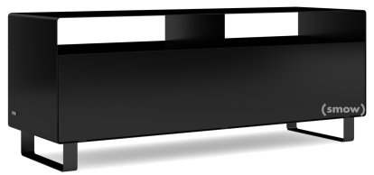 TV Lowboard R 109, Self-coloured, Deep black (RAL 9005), Sledge base lacquered in same colour as unit exterior