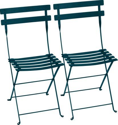 Bistro Folding Chair Set of 2, Acapulco blue