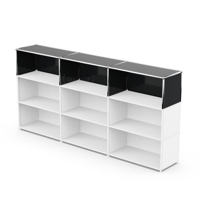 USM Haller Extension Kit Vertical 3, Graphite black RAL 9011, 35 cm