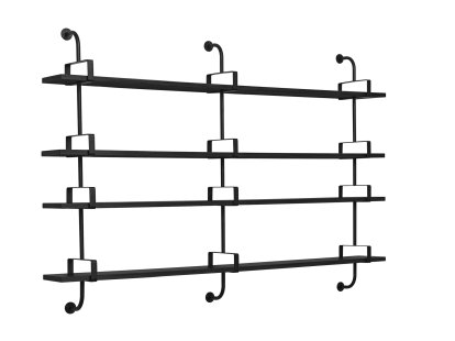 Démon Shelf, W 215 x H 140 cm, Black stained ash