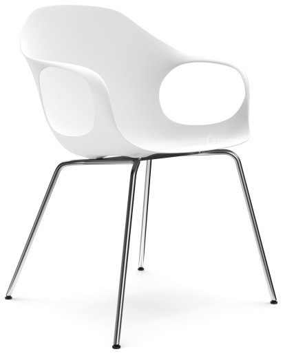 Elephant Tube, White, Satin chrome steel