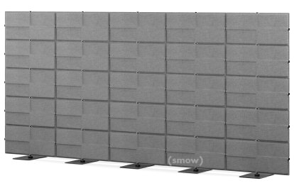 USM Privacy Panels Acoustic Wall, 3,75 m (5 elements), 1,79 m (5 elements), Anthracite