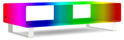 TV Lowboard R 200, Bicoloured, RAL Classic Bicolour, Sledge base lacquered in same colour as unit exterior