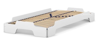 Rolf Heide Stacking Bed, 90 x 200, Pure white lacquered, Solid wood frame