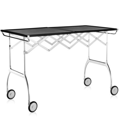 Battista Drinks Trolley, Surface matt, Black, Chrome