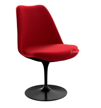 Saarinen Tulip Chair, Static, Upholstered inner shell and seat cushion, Black, Bright Red (Tonus 130)