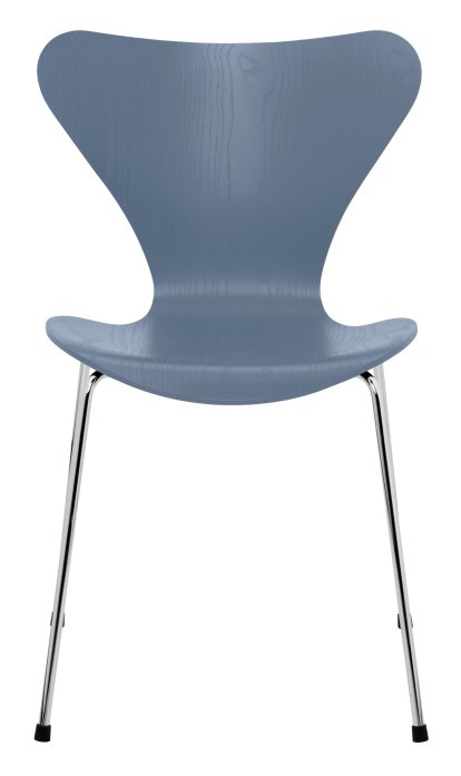 Series 7 Chair 3107, Coloured ash, Dusk Blue, Chrome