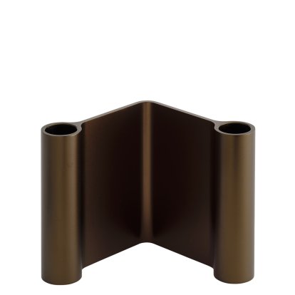Pair Candleholder, Brown, H 11 cm