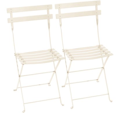 Bistro Folding Chair Set of 2, Beige Latte