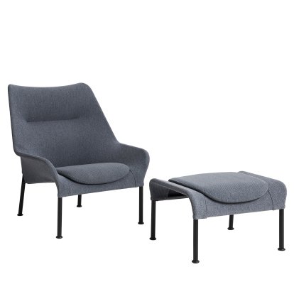 O2 Lounge Sessel, With Ottoman, Lift grey / black