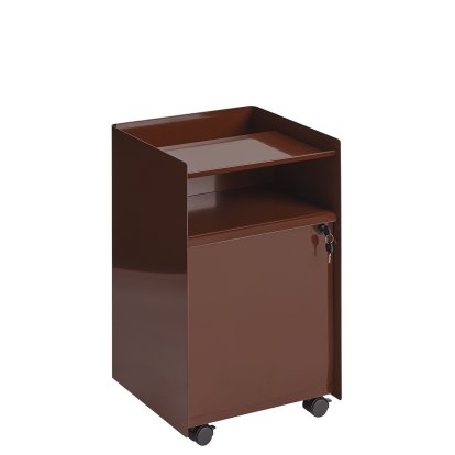Folded Trolley, H 61,5 cm, Dark red, Closed, lockable