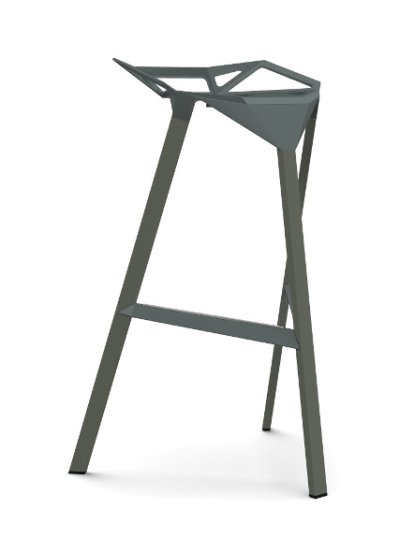 Stool_One, 770 mm bar height, Grey-green shiny (5256)