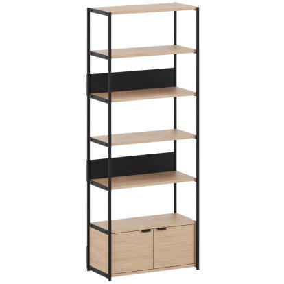 Unit Shelf Wood, 215 m , 1 x double door, Oak / Graphite Black