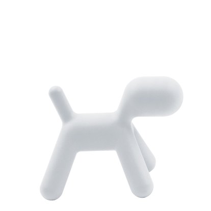 Puppy Stool, Large (H 55,5 x W 42 x D 69,5 cm), Polyethylene (intended for use outdoors), Matt white (1700 C)