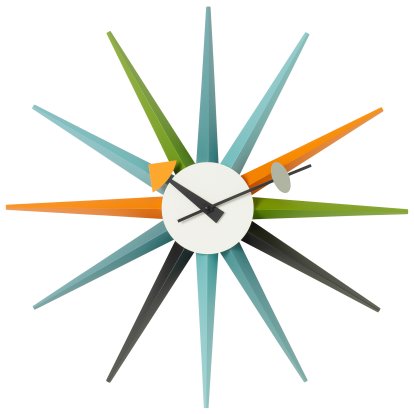 Sunburst Wall Clock, Multicoloured