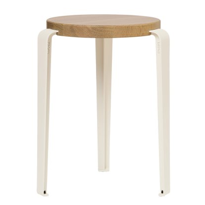 Lou Stool, Solid Wood, Solid oak, Cream white