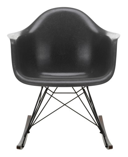 Eames Fiberglass Armchair RAR, Eames elephant hide grey, Coated basic dark, Dark maple