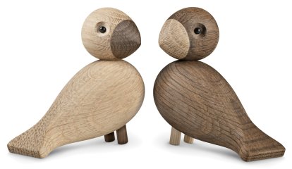 Lovebirds Wooden Figure, Oak/Smoked oak