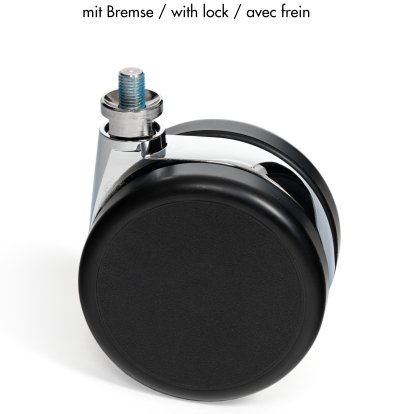 USM Haller Steerable Twin Castor for USM Haller System, With Lock (Ø 75 mm)