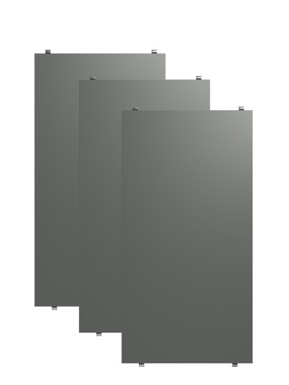 String System Shelves (Set of 3), 58 x 30 cm, Dark grey lacquered