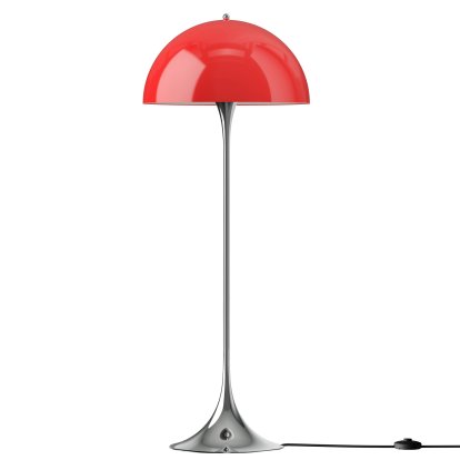 Panthella 500 Floor Lamp V3, Chrome opal red