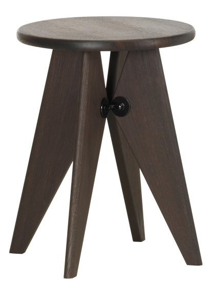Tabouret Solvay, Dark stained solid oak