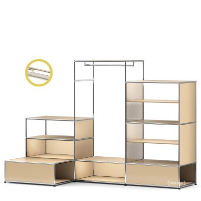 USM Haller E Clothes Rack XL with Lighting, USM beige