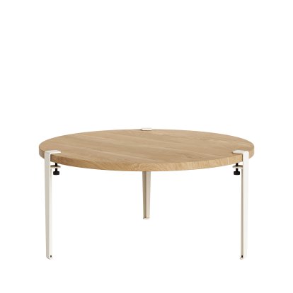 Tiptoe Side Table Brooklyn, Oak finish, Cream white