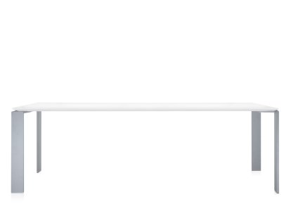 Four Table, L 223 x W 79 cm, Soft Touch white, Lacquered Aluminium
