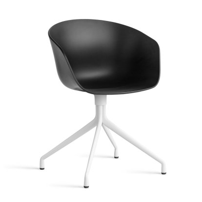 About A Chair AAC 20 Swivel Chair, Black 2.0, White powder coated aluminium