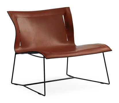 Cuoio Lounge Chair, Leather Saddle maron