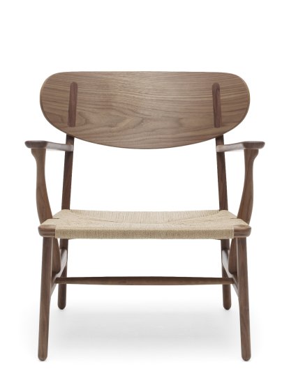CH22 Lounge Chair, Oiled walnut, natural paper yarn