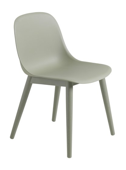 Fiber Side Chair Wood, Dusty green