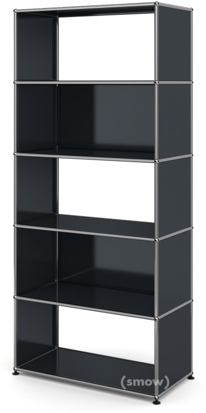 USM Haller Living Room Shelf M, 2 back panels, Anthracite RAL 7016