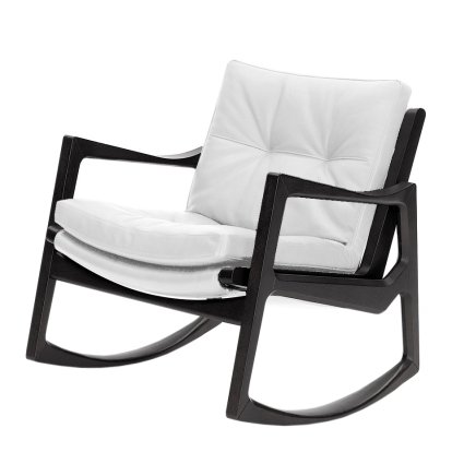 Euvira Rocking Chair Soft, Black stained oak, Classic leather white