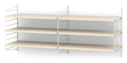 String System Shelf M, 30 cm, White, Ash veneer