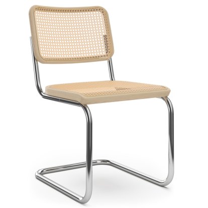 S 32 V Pure Materials Cantilever Chair, Ash / natural, Chrome-plated, No glides