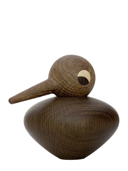 Bird Wooden Figure, Chubby, Smoked oak