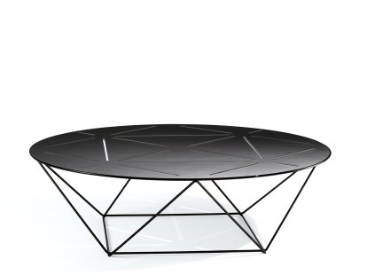 Joco Coffee Table, H 26 x ø 90 cm , Matt black powder-coated