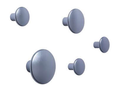 The Dots Metal Set of 5 Hook, Pale blue