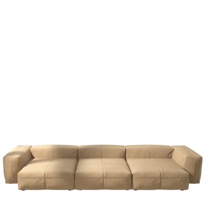 Vetsak Sofa Set 5, Leather - Beige, Without cushion