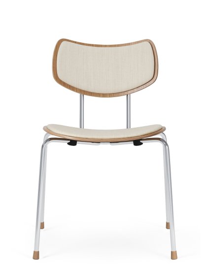 VLA26 Vega Chair, Lacquered oak, Mood - cream, Chrome