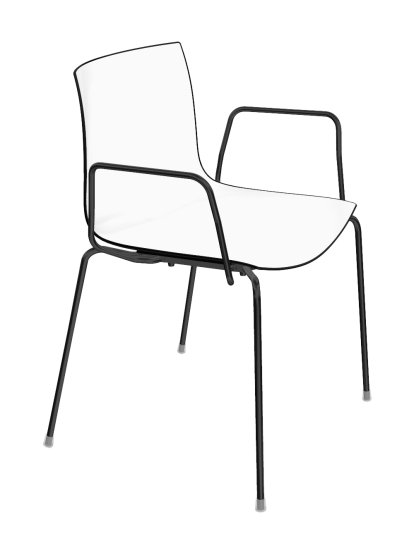 Catifa 46 Tube, Black, Bicoloured, Back black, seat white, With armrests