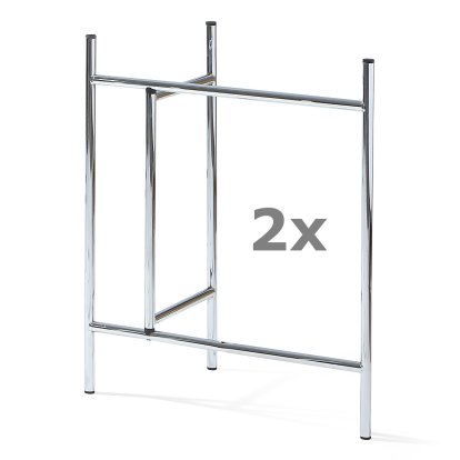 Eiermann 3 Trestle (Set of 2), 78 cm, 29 cm, Chrome