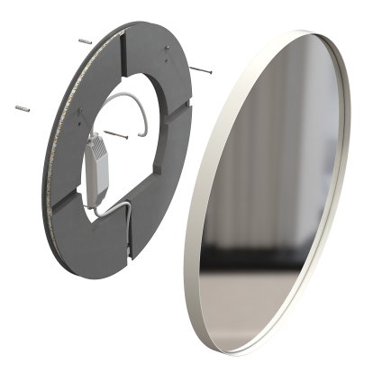Unu mirror with LED lighting round (set)