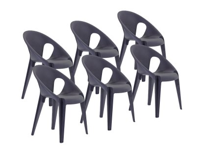 Bell Chair Set, Set of 6, Midnight
