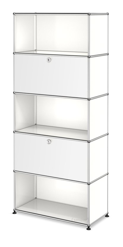 USM Haller Storage Unit M, Customisable, Pure white RAL 9010, With drop-down door, Open, With drop-down door, Open