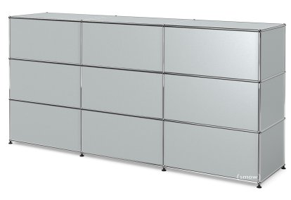 USM Haller Counter Type 1, USM matte silver, 225 cm (3 elements), 50 cm