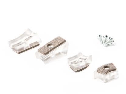 Glides for Thonet Cantilever Chairs (Set of 4), Transparent, With felt