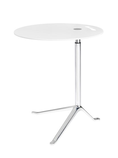 Little Friend Table, Height adjustable, White table top / polished frame